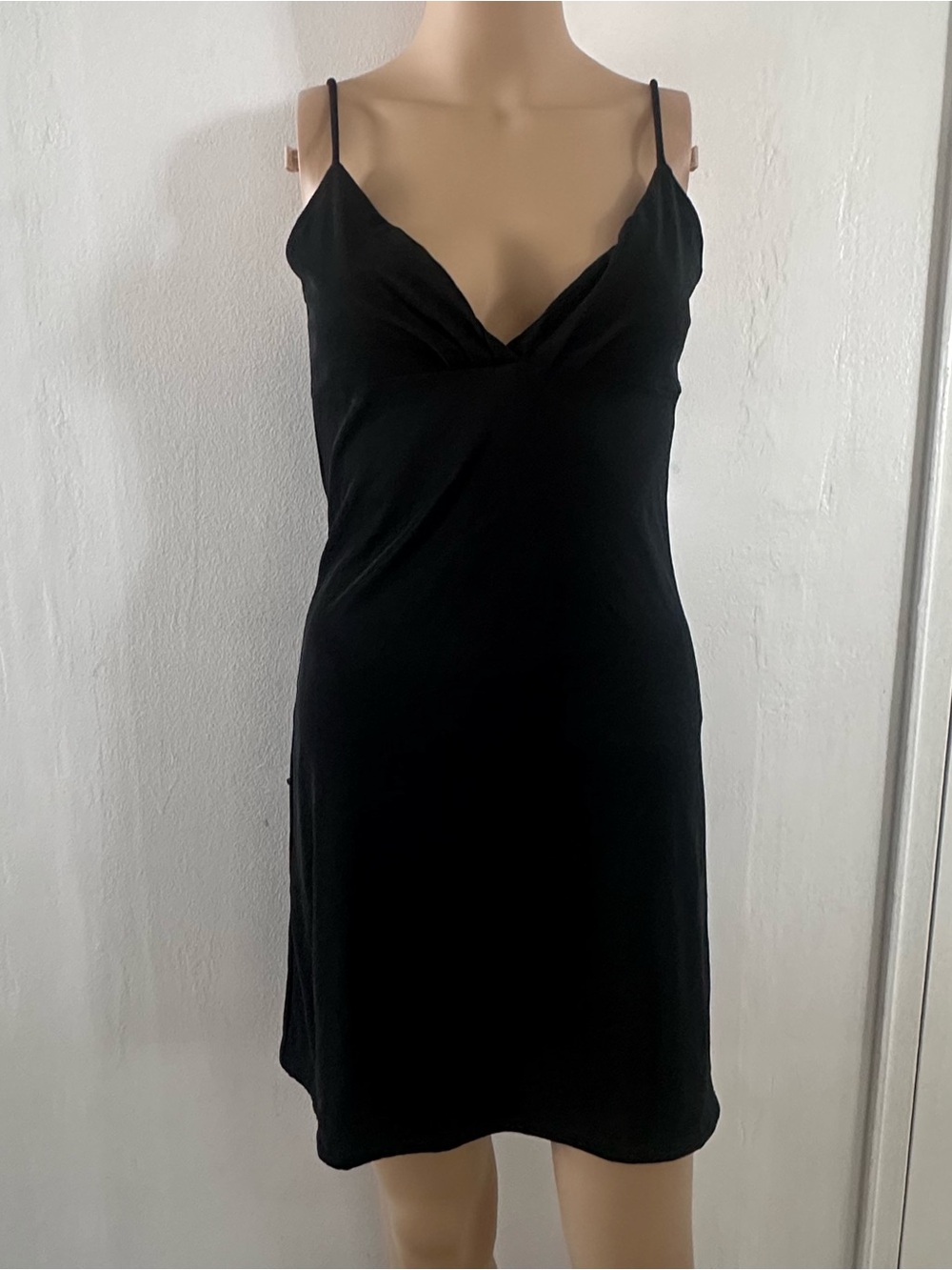 Vintage 90s Team U.S.A. Black Minimalist Slip Dress |Size Medium Made inU.S.A.
